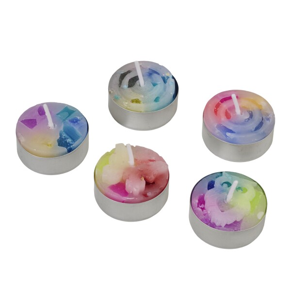 Bunte Teelichter 5er-Set