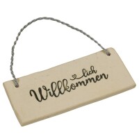 Keramik trifft Upcycling - Türschild "Herzlich...