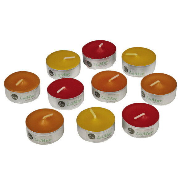 Teelichter Paraffin rot-braun