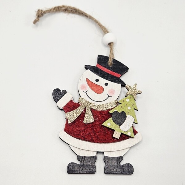 Holz Schneemann Aufhänger