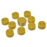Bienenwachsteelichter mit Glashalter
