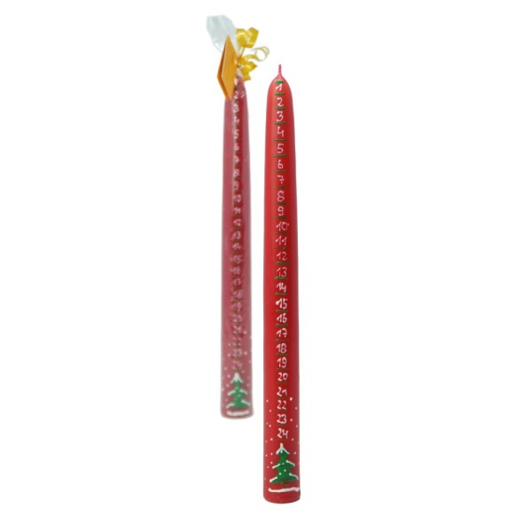 Adventskalender-Kerze rot